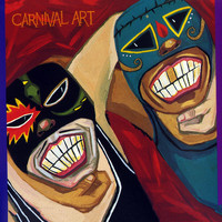 Carnival Art - Wrestling Swamis Vs. Mr. Blue Veins