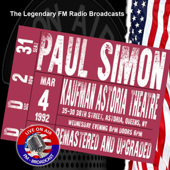 Paul Simon - Legendary FM Broadcasts - Kaufman Astoria Theatre, Queens NY 4th March 1992