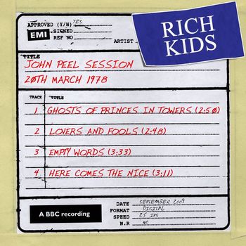 Rich Kids - John Peel Session [20 March 1978] (20 March 1978)