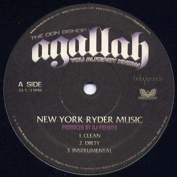 Agallah - NY Ryder Music (12") (Explicit)