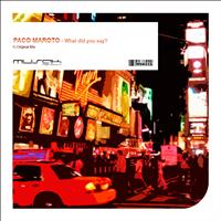 Paco Maroto - What Did You Say
