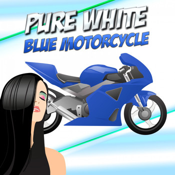 Pure White - Blue Motorcycle