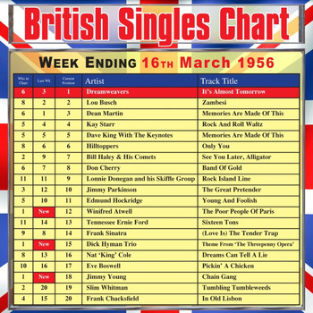 Various Artists - British Singles Chart - Week Ending 16 March 1956