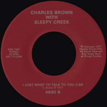 Charles Brown with Sleepy Creek - I Just Want To Talk To You