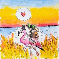 Andy & Company - Robot and Flamingo