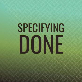 Various Artists - Specifying Done
