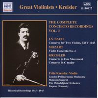 Fritz Kreisler - Bach, J.S. / Mozart: Violin Concertos (Kreisler) (1915-1945)