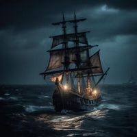 Pirate Ship Ambience - Tranquil Ship in Rainy Seas Voyage