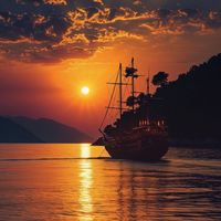 Pirate Ship Ambience - Tranquil Sleep Amidst Wooden Ship's Creaks and Calm Seas