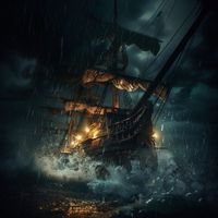 Pirate Ship Ambience - Stormy Night in the Creaky Wooden Ship Deck
