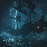 Pirate Ship Ambience - Tempestuous Sleep Journey on the Creaky Timber Vessel