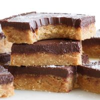 Snack Foods - Eating Chocolate Peanut Butter Crispy Bites