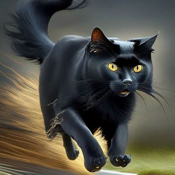 crazy cat - black running