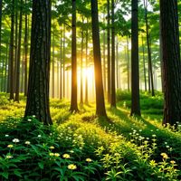 hiro - Sunlight shines through the trees