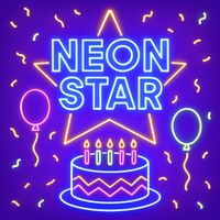 Happy Birthday - Neon Star