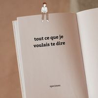 Specimen - Tout ce que je voulais te dire 