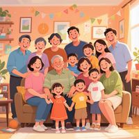 Santa Claus - Large Happy Family