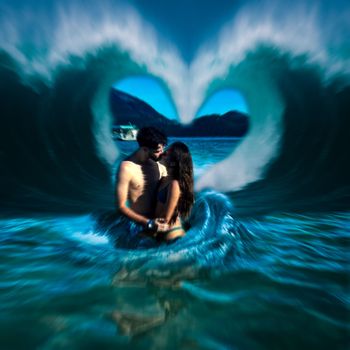 Luz - ondas no mar
