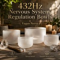 Vagus Nerve Crystal Singing Bowls - 432 Hz Nervous System Regulation Bowls (Optimize the Regulating Stress-Relieving Effect for Instant Relaxation)